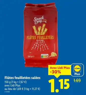 Lidl Snack Day Flûtes feuilletées salées offre