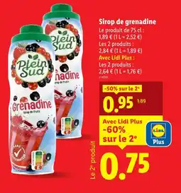 Lidl PLEINSUD Sirop de grenadine offre