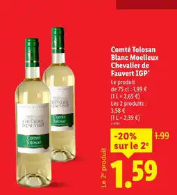 Lidl CHEVALIER DE FLAUVERT Comté Tolosan Blanc Moelleux offre