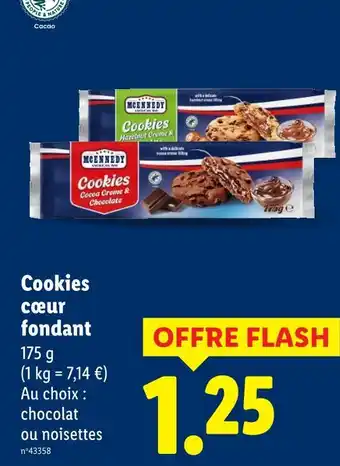 Lidl McEnnedy Cookies cœur fondant offre