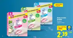 Lidl W5 Gants en latex jetables offre