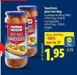 Lidl MCENNEDY Saucisses pour hot dog offre