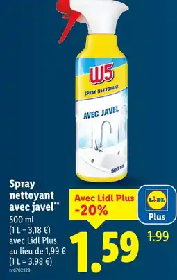 Lidl W5 Spray nettoyant avec javel offre