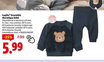 Lidl LUPILU Ensemble thermique bébé offre
