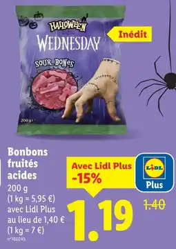 Lidl Halloween Wednesday Bonbons fruités acides offre