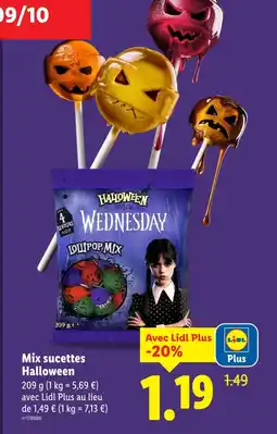 Lidl Mix sucettes Halloween offre