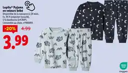 Lidl Lupilu Pyjama en velours bébé - Éléphants offre