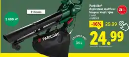Lidl Parkside Aspirateur souffleur broyeur électrique offre