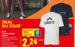Lidl CRIVIT T-shirt technique homme offre