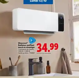 Lidl Silvercrest Radiateur soufflant mural en céramique offre