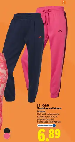 Lidl CRIVIT Pantalon molletonné femme offre