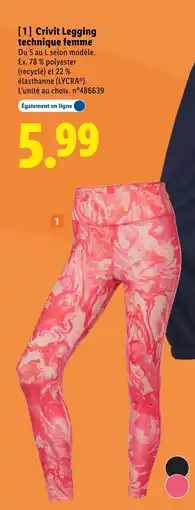 Lidl CRIVIT Legging technique femme offre