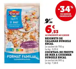 Super U Escal Beignets de calamar surgelé offre