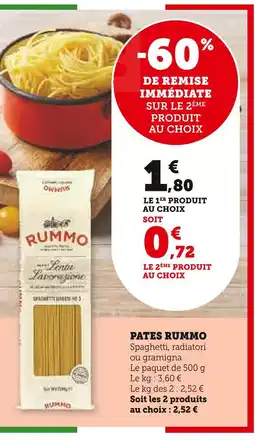 Super U Rummo Pâtes Spaghetti offre