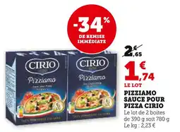Super U Cirio Pizziamo Sauce pour Pizza offre
