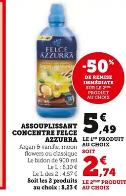 Super U Felce Azzurra Assouplissant Concentré Argan & Vanille offre