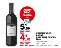 Super U Casa Sant Orsola Chianti DOCG Rouge 2024 offre