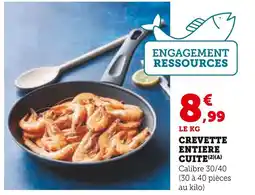 Super U Crevette entière cuite offre