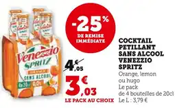Super U Venezzio Spritz Cocktail Pétillant Sans Alcool offre