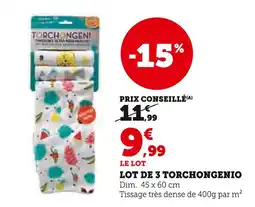 Super U Lot de 3 Torchongenio offre
