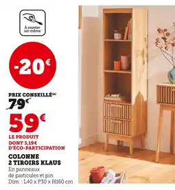Super U Colonne 2 Tiroirs Klaus offre