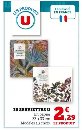 Super U U 30 Serviettes offre