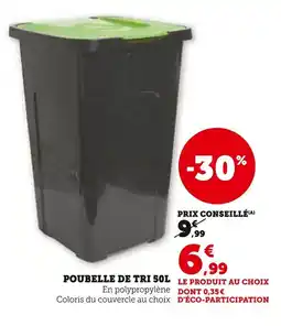 Super U Poubelle de tri 50L offre