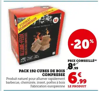 Super U U Pack 192 Cubes de Bois Compressé offre