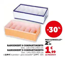 Super U Rangement 6 Compartiments offre
