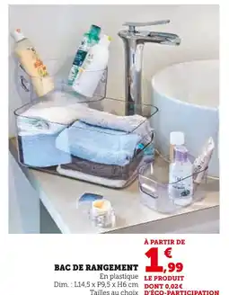 Super U Bac de rangement offre