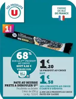 Super U U - pate au beurre prete a derouler offre