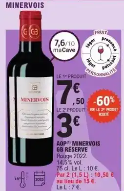 E.Leclerc Express Gérard bertrand - aop minervois gb réserve offre