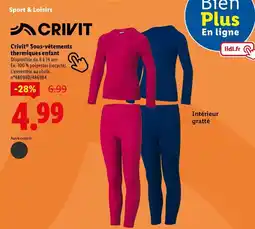 Lidl Crivit - sous-vêtements thermiques enfant offre