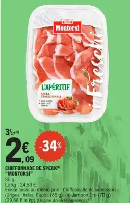 E.Leclerc Chiffonnade de speck montorsi offre