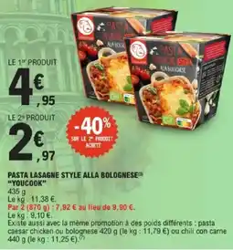E.Leclerc Pasta lasagne style alla bolognese youcook offre