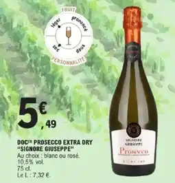 E.Leclerc Doc prosecco extra dry signore giuseppe offre