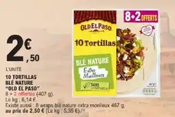 E.Leclerc 10 tortillas blé nature old el paso offre