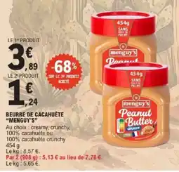 E.Leclerc Beurre de cacahuète menguy's offre
