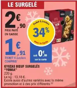 E.Leclerc Gyozas bœuf surgelés yomia offre