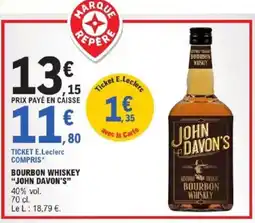 E.Leclerc Bourbon whiskey john davon's offre