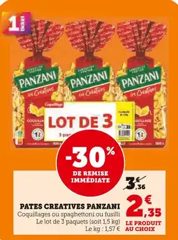 U Express Panzani Pâtes Créatives Coquillages offre