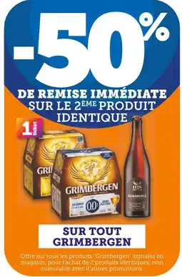 U Express Grimbergen -50% de remise immédiate sur le 2ème produit identique sur tout Grimbergen offre