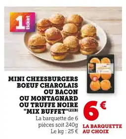 U Express Mix Buffet Mini Cheeseburgers Boeuf Charolais offre