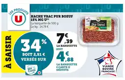 U Express U Haché vrac pur boeuf 15% MG offre