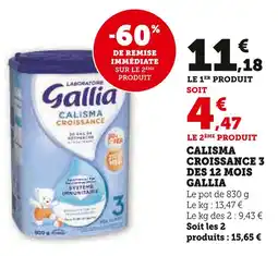 U Express Gallia Calisma Croissance 3 des 12 mois offre