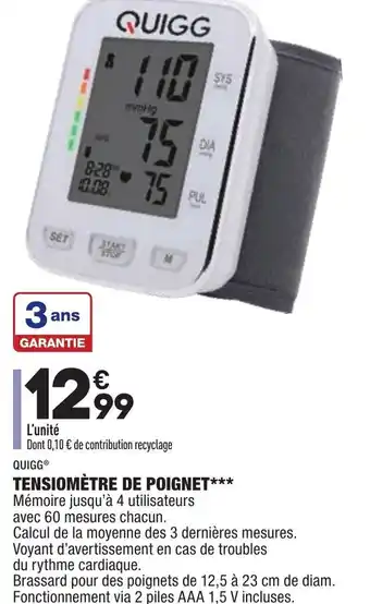 ALDI Tensiomètre de Poignet offre