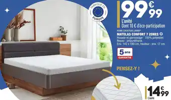 ALDI Matelas Confort 7 Zones offre
