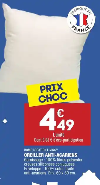ALDI Oreiller Anti-Acariens offre