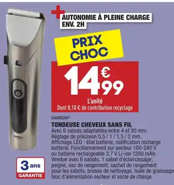 Tondeuse Cheveux Sans Fil