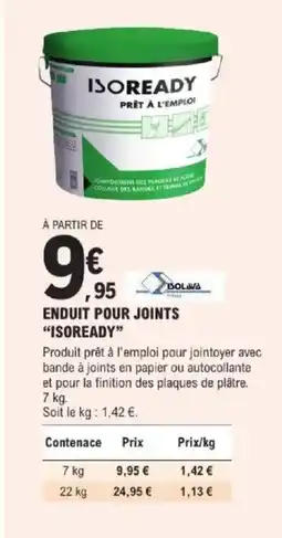 E.Leclerc Brico Enduit pour joints isoready offre